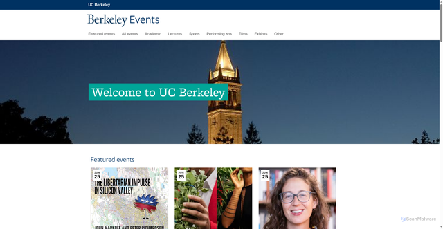Security scan screenshot of https://events.berkeley.edu/