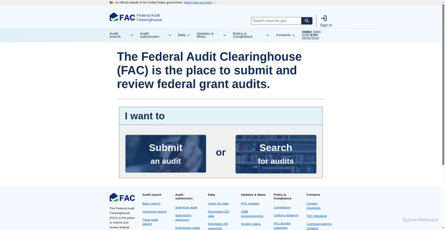 Security scan screenshot of https://www.fac.gov/