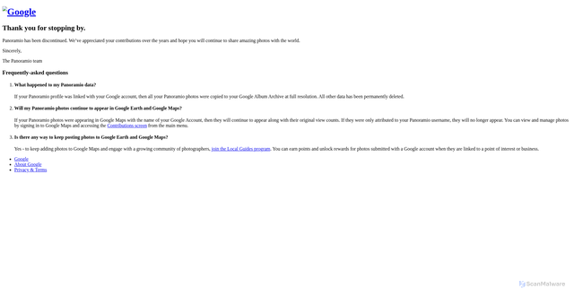 Security scan screenshot of https://www.panoramio.com
