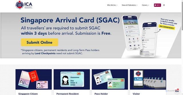 Security scan screenshot of https://www.ica.gov.sg/