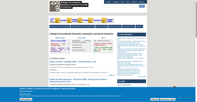 Security scan screenshot of https://www.geometricamerino.it/