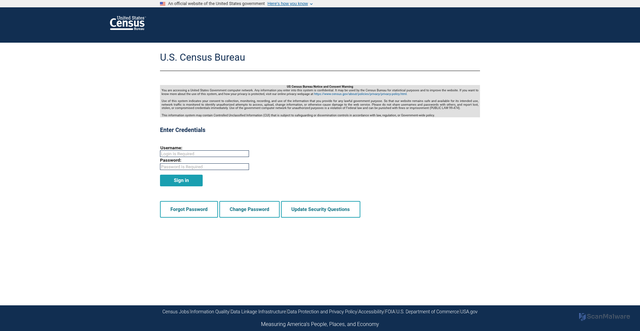 Security scan screenshot of https://id-provider.tco.census.gov