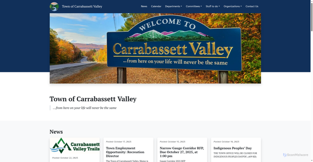 Security scan screenshot of https://carrabassettvalley.gov/