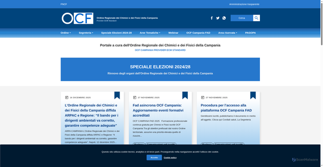 Security scan screenshot of https://www.chimicifisicicampania.it/