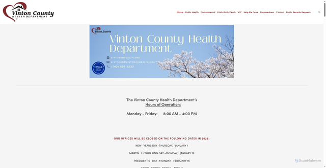 Security scan screenshot of https://vintonohhealth.org/