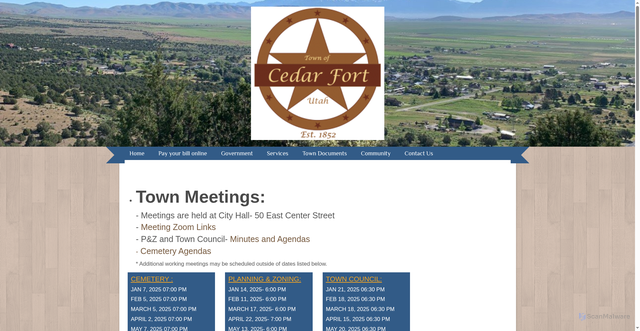 Security scan screenshot of https://www.cedarfort.gov/