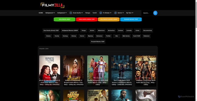 Security scan screenshot of https://filmykiro.com/xfsearch/year/2024/