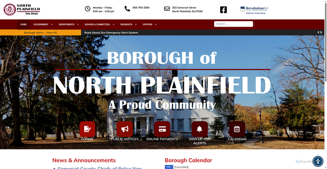 Security scan screenshot of https://northplainfieldnj.gov/