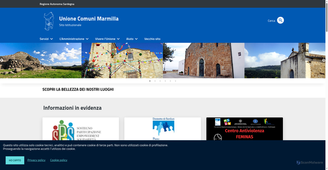 Security scan screenshot of https://www.unionecomunimarmilla.it/