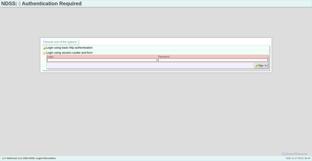 Security scan screenshot of https://ndss.keenetic.ru