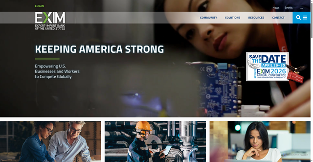 Security scan screenshot of https://exim.gov/