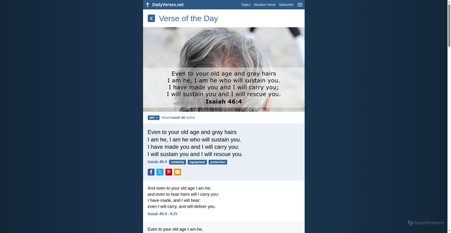 Security scan screenshot of https://dailyverses.net