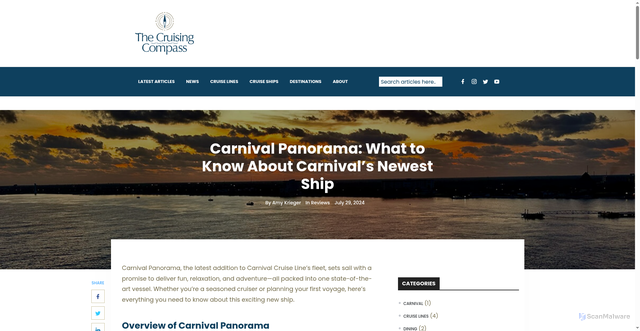 Security scan screenshot of https://thecruisingcompass.com/carnival-panorama-a-review-of-carnivals-newest-ship/