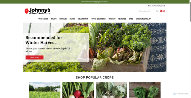 Security scan screenshot of https://johnnyseeds.com