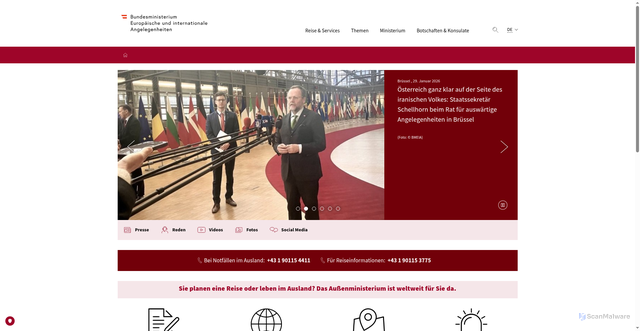 Security scan screenshot of https://www.bmeia.gv.at/