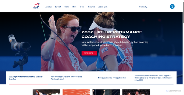 Security scan screenshot of http://www.uksport.gov.uk