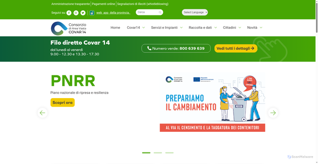Security scan screenshot of https://www.covar14.it/it