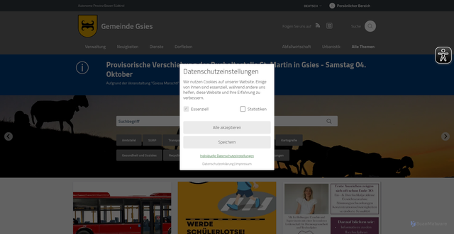 Security scan screenshot of https://www.gsies.eu/de