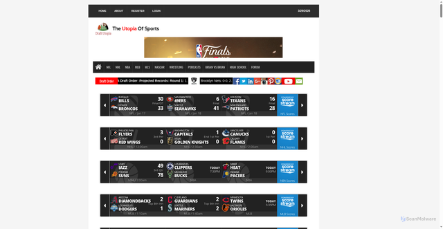 Security scan screenshot of https://draftutopia.com/2026nbamockdraft.html