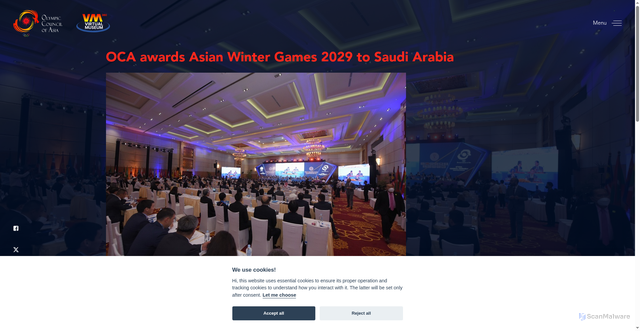 Security scan screenshot of https://oca.asia/news/3407-oca-awards-asian-winter-games-2029-to-saudi-arabia.html