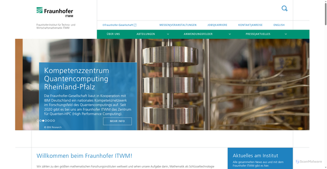 Security scan screenshot of https://www.itwm.fraunhofer.de/