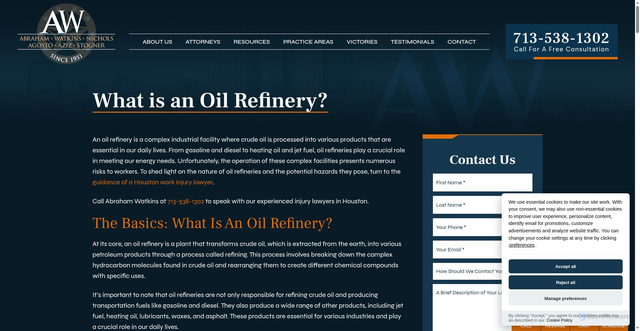 Security scan screenshot of https://abrahamwatkins.com/what-is-an-oil-refinery/