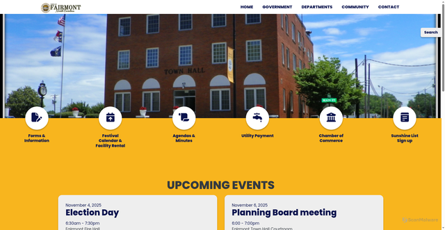 Security scan screenshot of https://www.fairmontnc.gov/