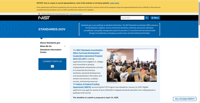 Security scan screenshot of https://www.nist.gov/standardsgov