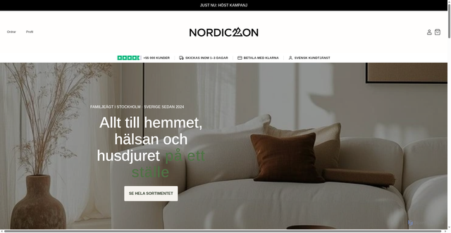 Security scan screenshot of https://nordiczon.se