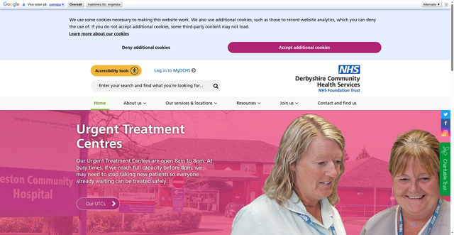 Security scan screenshot of https://dchs.nhs.uk/