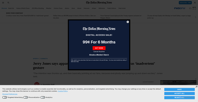 Security scan screenshot of https://www.dallasnews.com/sports/cowboys/2025/10/07/jerry-jones-says-apparent-middle-finger-during-cowboys-jets-was-inadvertent-gesture/