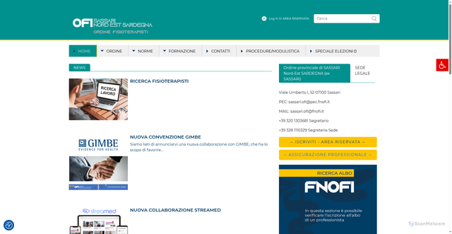 Security scan screenshot of https://www.fnofi.it/ofi-sassari/