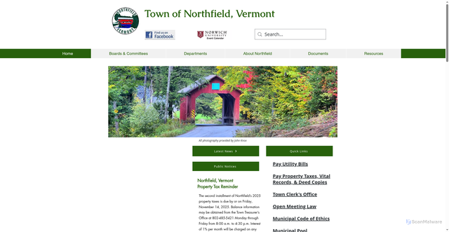 Security scan screenshot of https://www.northfield-vt.gov/
