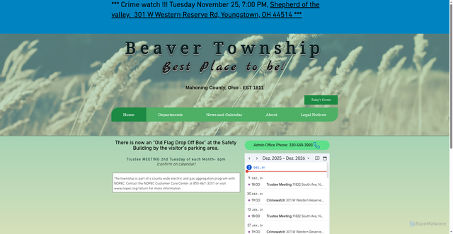 Security scan screenshot of https://www.beavertwp-oh.gov/