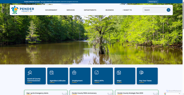 Security scan screenshot of https://pendercountync.gov/