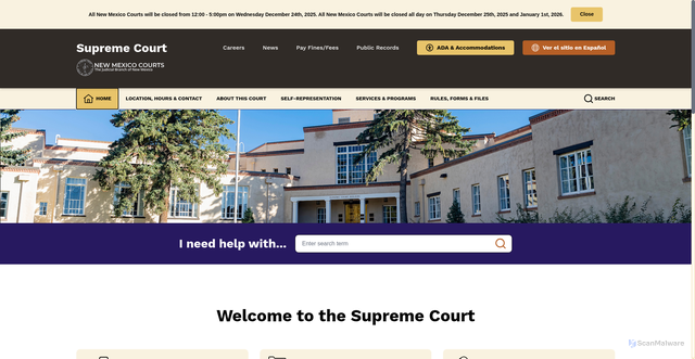 Security scan screenshot of https://supremecourt.nmcourts.gov/