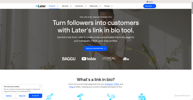Security scan screenshot of https://linkin.bio/yumika-sl/