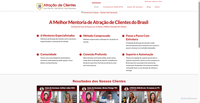 Security scan screenshot of http://atracaodeclientes.com.br/