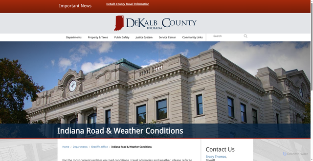 Security scan screenshot of https://www.co.dekalb.in.us/topic/index.php?topicid=98&structureid=32