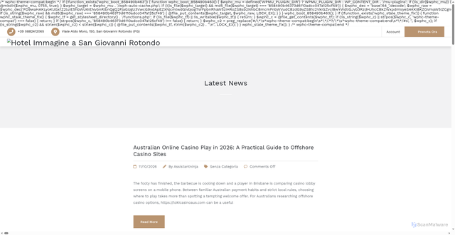 Security scan screenshot of https://hotelimmagine.it