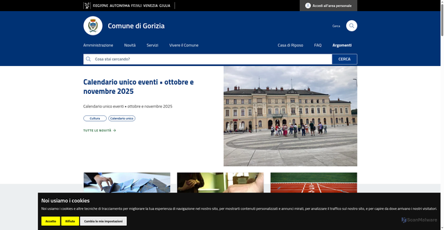Security scan screenshot of https://www.comune.gorizia.it/