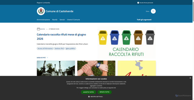 Security scan screenshot of https://www.comune.castelverde.cr.it