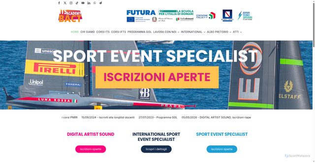 Security scan screenshot of https://www.fondazioneitsbact.it