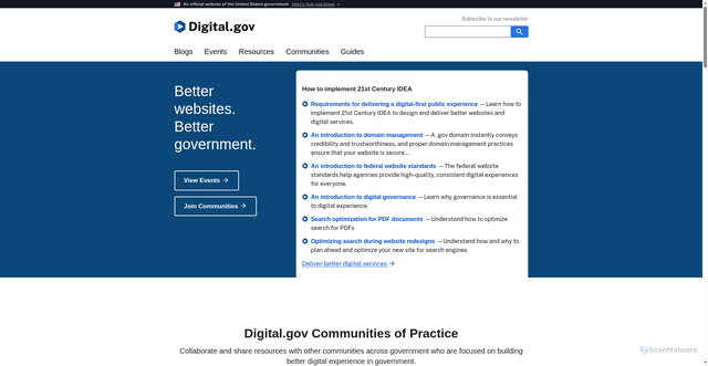 Security scan screenshot of https://digital.gov/