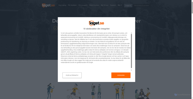Security scan screenshot of https://www.laget.se/