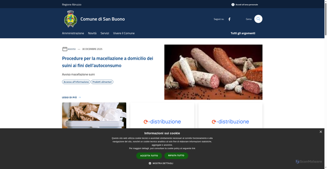 Security scan screenshot of https://www.comune.sanbuono.ch.it/it