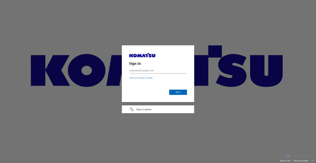 Security scan screenshot of https://na.parts.komatsu