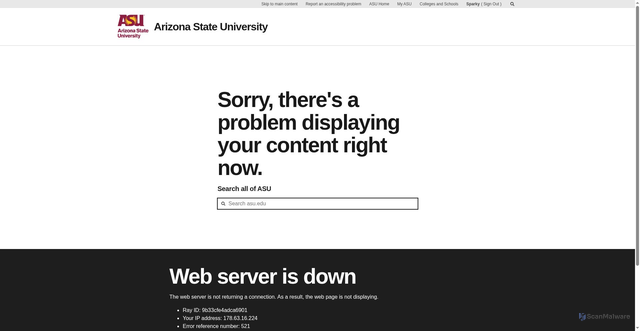 Security scan screenshot of https://solarspell-dls.sfis.asu.edu/mea/wikipedia/wp/h/Honduras.htm