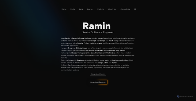 Security scan screenshot of https://ramiin.se