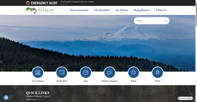 Security scan screenshot of https://www.issaquahwa.gov/